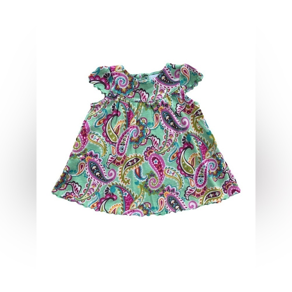 Vera Bradley Size 3-6 Months Green Paisley Print Dress